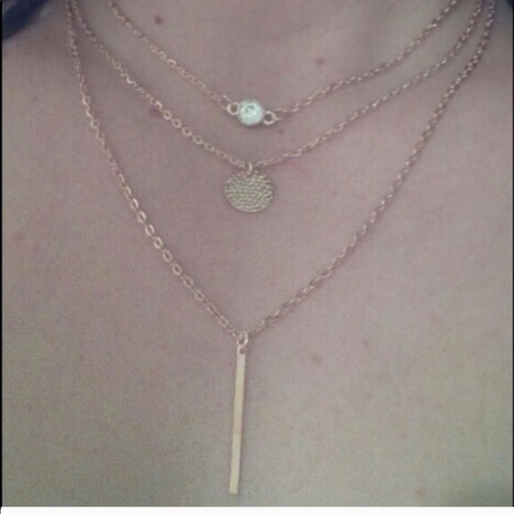(B3) Triple Layer Necklace - Picture 3 of 5